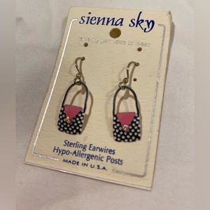NWOT Earrings with Purse detail and sterling earwires